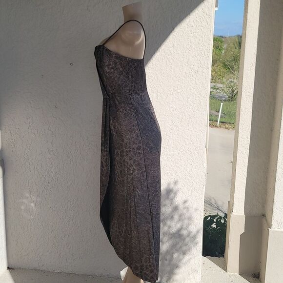 BRAND NEW ALEXA B GOLD ASYMMETRICAL WRAP MIDI DRESS - Picture 10 of 12